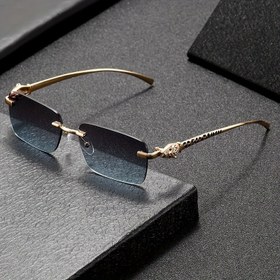Resim 1 Çift LNCY Gözlük, Polikarbonik Dekoratif Lens, Metal Çerçeve, Küçük Kare Kesim Kenar, Anti-Sis Bezli, Şehir Moda Fotoğrafçılığı İçin 