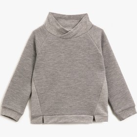 Resim Erkek Bebek Dik Yaka Uzun Kollu Sweatshirt 