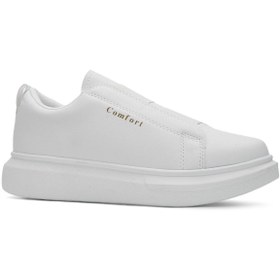Resim Allyup Günlük Erkek Casual Beyaz Yüksek Topuklu Desenli Taban Oval Burun Sneaker Spor Ayakkabı 109 