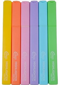 Resim Cengo Kare Tipi Highlighter Fosforlu Kalem Fluorescent Renkler 6lı Set Cgo704 Çok Renkli 