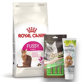 Resim Royal Canin Fussy Exigent Seçici Kedi Maması 10 Kg + Crocus Cream 4x15 Gr + Garden Mix Paste 