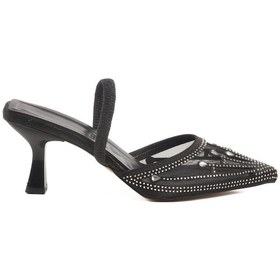 Resim Siyah İnce Topuklu Kadın Abiye Ayakkabı Florin T-100 Z Siyah 