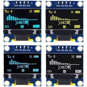 Resim 0.96" 128X64 Ssd1306 12864 4 Pin I2C Oled Ekran Modülü(Sarı/Mavi) 