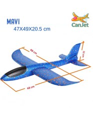 Resim Genel Markalar 48Cm Mavi Epp Köpük Planörü Uçak Çocuk Oyuncak -Elle Atılan eğlenceli Oyuncak-Çocuk hediye 