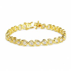Resim Damla Bezel Bileklik - 17 cm / GOLD 