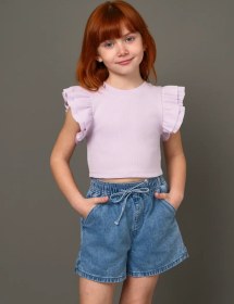 Resim T-sod Piketi Volanlı Üst 453186137 Pembe 