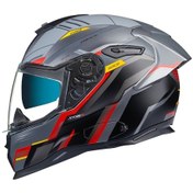 Resim Nexx Sx.100R Grıdlıne Mat Kask Gri-Kırmızı 