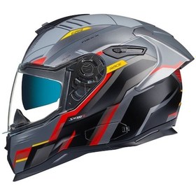Resim Nexx Sx.100R Grıdlıne Mat Kask Gri-Kırmızı 