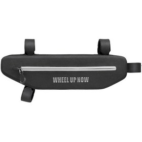 Resim Bisiklet Üst Boru Çantası, Su Geçirmez 600d Nilon, Çok Bölmeli, Yansıtıcı Çizgi, Gece Güvenliği, Araç Ve Telefon Taşıma, Dağ Yolu Bisikletleri İçin Siyah Siyah 