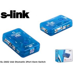 Resim S-LINK SL-2602 AUTO KVM SWITCH 2PC / 1 USER USB 