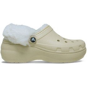 Resim Crocs Classic Platform Fuzz Lined Clog Kadın Terlik 212854columbia Classic Platform Fuzz Lined Clog Kadın Terlik 212854 Ekru 