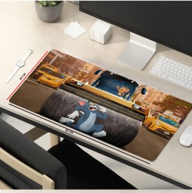 Resim FİTGAME 80x30 cm Tom Ve Jerry Kaymaz Taban 3mm Dikişli Oyuncu Gaming Oyuncu Mouse Pad 