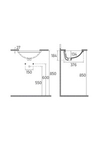 Resim Isvea Soluzione Tezgah Altı Lavabo 46 CM 