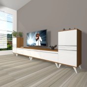 Resim Decoraktiv Eko 9220T Mdf Retro Tv Ünitesi Tv Sehpası - Ceviz - Beyaz 