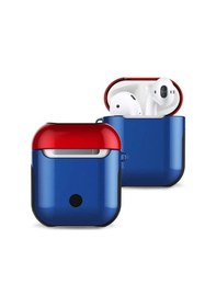 Resim Apple Uyumlu AirPods 2 2.nesil 3in1 Kılıf - Lacivert-kırmızı Düz Renkli 