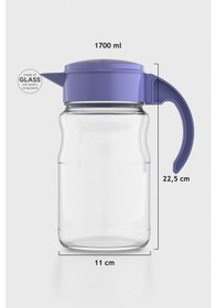 Resim Renga Spiro 1700 Ml Mor Kapaklı Cam Sürahi 111031 