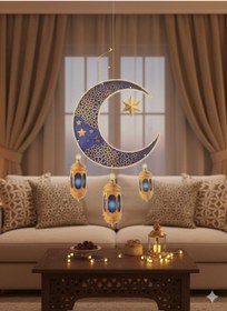 Resim Dodomar Süs Sarkıt Ramazan Tavan Ayyıldız Kandi90x30 Mavi 