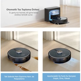 Resim Katya T Akıllı Robot Süpürge Otomatik Toz Boşaltma ve Mop Özellikli 