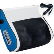 Resim Çok Fonksiyonlu Sıcak Kompres Boyun Masajı Arabası Servikal Omurga Masaj Yastığı Mavi Yükseltme 