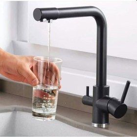 Resim Entrend Arıtmalı Musluk - Siyah Arıtmalı Evye Bataryası Diğer 