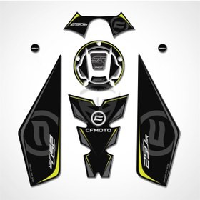 Resim Redline Grafik Cf Moto 250 Sr Tank Pad Set Gidonlu Siyah-neon Sarı 