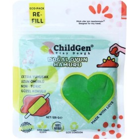 Resim Doğal Oyun Hamuru - Yeşil -Vakumlu Kartuş Paket - (Ecopack-Refill) 