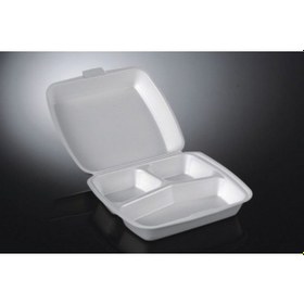 Resim 3 Gözlü Kapaklı Köpük Tabak 100'Lü 