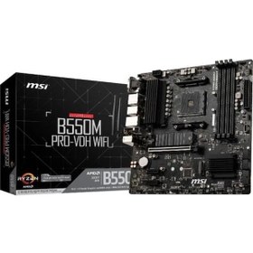 Resim Msı B550m Pro-vdh Wıfı Ddr4 M2 Pcıe Nvme Hdmı Dp Pcıe 16x V4.0 Am4 Matx 