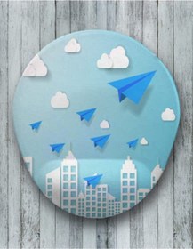 Resim Ucan Kagıtlar Oval Bilek Destekli Mouse Pad Mousepad 
