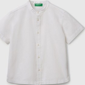 Resim Benetton Beyaz Erkek Çocuk Eten Gömlek Beyaz 