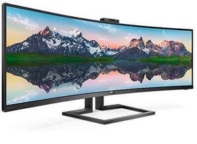 Resim Philips 48.8 499P9H-00 Mm Kavisli Led Monitör 5Ms 5120*1440,60Hz,Dp,Hdmi,Usb-C 3.1,Hoparlör 