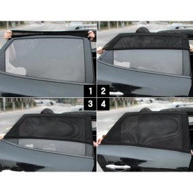 Resim Oto Aksesuarcım Elastik Oto Yan Cam Bebek Güneşliği Perde Sedan Uyumlu 