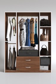 Resim Kenzlife Giysi Dolabı Orhan 175*120*40 Cvz Gardırop 2 Çekmeceli 