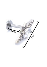 Resim Ferizz 316l Çelik Zirkon Taşlı Kutup Yıldızı Piercing Prc-156 Gümüş 