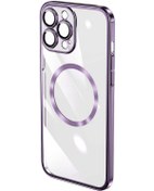 Resim İphone 14 Pro Uyumlu Wireless Şarj Özellikli Sert Pc Hptk Riksos Magsafe Kılıf-derin Mor Derin Mor 