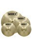 Resim Midex CYM-20 Cymbal Bateri Zil Seti (2x14" Hi Hat 16" Crash ve 18" Crash/Ride) 
