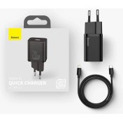 Resim Baseus Apple iPhone 13 Pro Uyumlu 20W Hızlı Şarj Adaptörü + Type-C To Lightning 1m Şarj Kablosu 