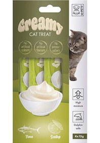 Resim M-pets Ton Balıklı Ve Deniz Taraklı Krema Kedi Ödül Maması 4x15 Gr 244-30038.01 