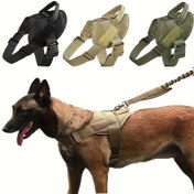 Resim Taktiksel Köpek Tasması D-Ring ile - Ayarlanabilir Naylon Yelek Yürüyüş, Eğitim ve Günlük Kullanım için - Siyah, Kahverengi, Zeytin Yeşili Renklerde Mevcut - Güvenli Evcil Hayvan Ekipmanı, Fonksiyonel Köpek Giyim, Fonksiyonel Köpek Ekipmanı, Pilsiz 