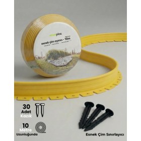 Resim Pratik Garden Envaplas 10 M Ambalajlı Sarı Esnek Çim Ayırıcı Çim Sınırlayıcı Taş Toprak Ayracı 