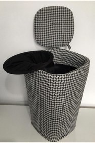 Resim TUĞRUL ALSAÇ Kazayağı Gri Banyo Taburesi - Puf, Çıkartılabilir Çamaşır Torbası Ile Birlikte 