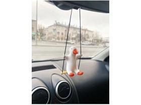 Resim minikbahçem Sallanan Ördek Dikiz Ayna Süsü Şahin Model Araçlar İçin Yeni Trend 8 cm 