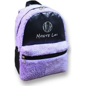 Resim Monte Lui Mnt3637 Peluş Sırt Çantası Mor Çok Renkli 