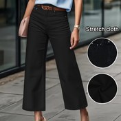 Resim Kadınların Yüksek Bel Esnek Kot Pantolonları - Vintage Y2K Kemerli Olmayan Kot Pantolonlar Esnek Denim ile, Şık Ofis ve Sokak Giyim Kot Pantolonları, Tüm Mevsimler İçin Günlük ve Resmi Kıyafetler (M25729-1), Yüksek Bel Esnek Kot Pantolonları, Rahat Moda, Şeffaf Olmayan Kumaş, Günlük Giyim, Retro Moda, Dayanıklı Malzeme, Geniş Bacaklı Pantolonlar, Moda Severler 