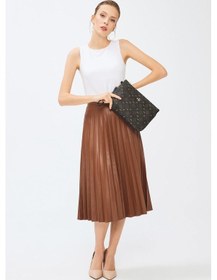 Resim Deri Company Kadın Basic Clutch Çanta Monogram Desenli Siyah Taba 214002 Siyah 