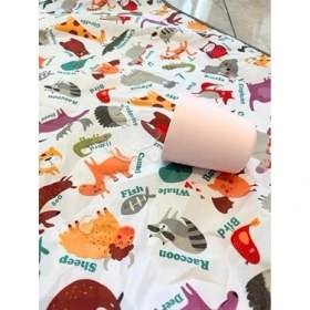 Resim Tech Butiq Yorni Alt Açma Örtüsü, Sıvı Geçirmez Bebek Bakım Örtüsü, Zoo Zoo Ikili Ekonomik Set, 65X80CM,%100 Polyester 