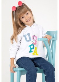 Resim U.S. Polo Assn. Kız Çocuk Beyaz Kapüşonlu Sweatshirt 50298119-VR013 