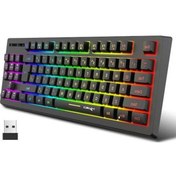 Resim Wholesale00 2.4g Kablosuz Rgb Oyuncu Klavye Hxsj L100 - 87 Tuşlu Beyaz Membran Klavye 