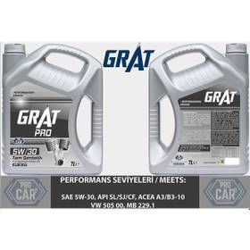 Resim Grat 5W-30 Tam Sentetik Motor Yağı 7 L 