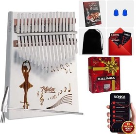 Resim Midex KLX-540-PAK Beyaz Renk Gerçek Ağaç Kalimba 17 Tuşlu Full Set 